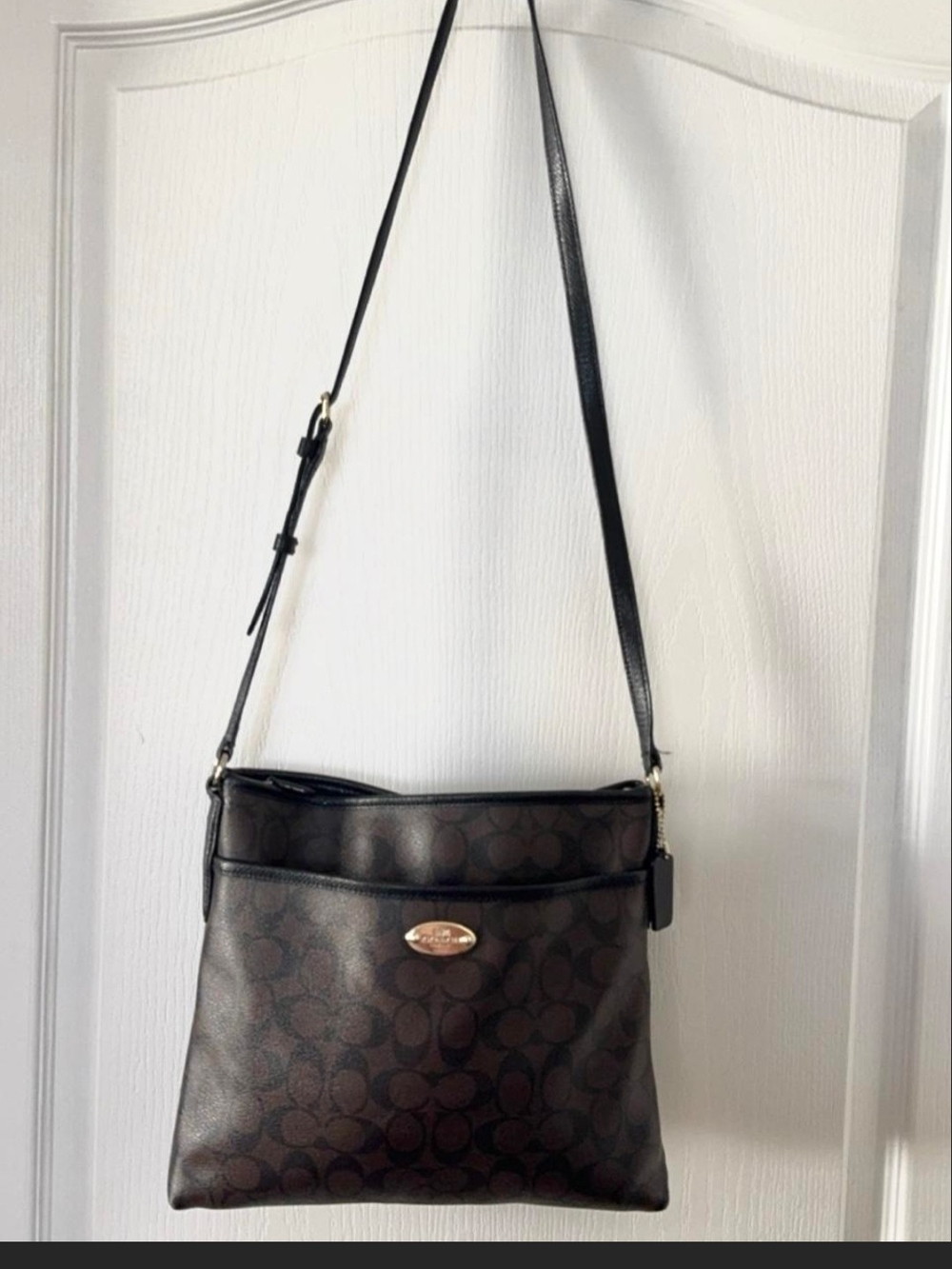 Coach Brown Signature Crossbody Bag - Brown